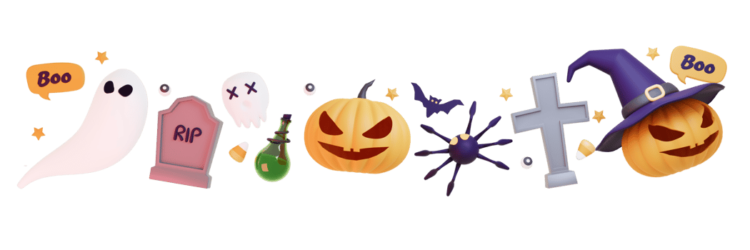 3D rendering spooky halloween png