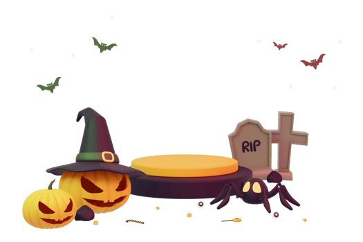 3D rendering spooky halloween png