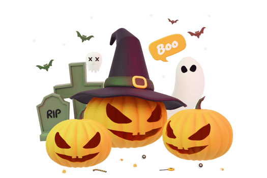 3D rendering spooky halloween png