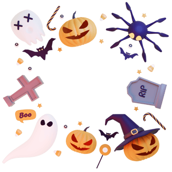 3D rendering spooky halloween png