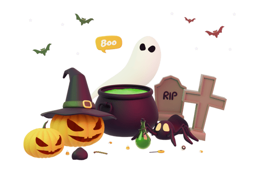 3D rendering spooky halloween png