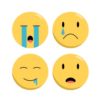 Set Of Emoji Flat Icon vector