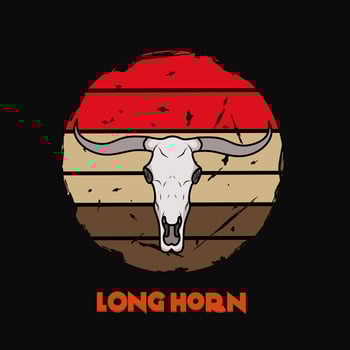 illustration vector of long horn skull perfect for print,apparel,etc