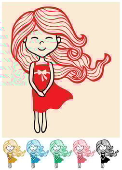 Little Girl Isolated vector