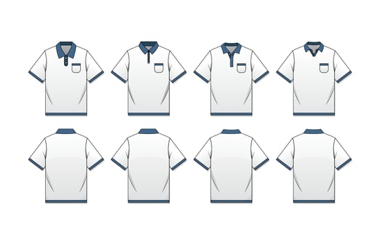 White Polo With Outlie vector