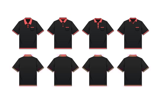 Black Polo With Outline vector