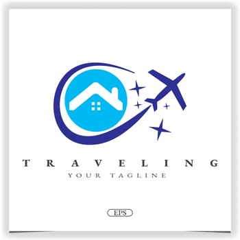 airplane travel logo premium elegant template vector eps 10