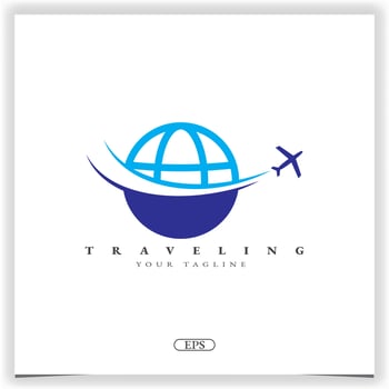 airplane travel logo premium elegant template vector eps 10