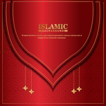 Modern islamic banner with white background and islamic decoration vector