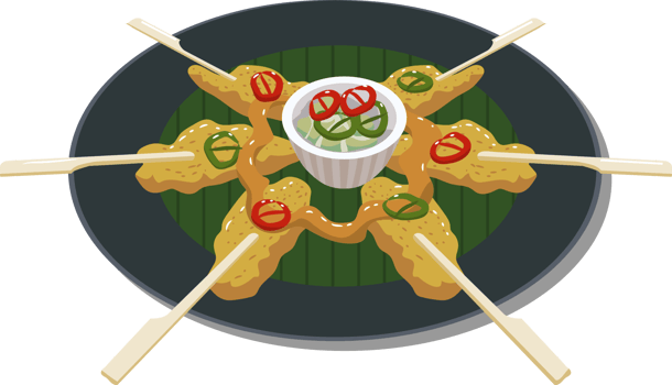 Pork satay png graphic clipart design