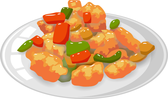 Sweet and sour pork png graphic clipart design
