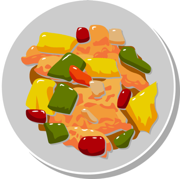 Sweet and sour pork png graphic clipart design