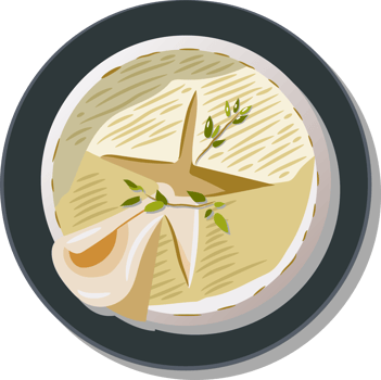 Baked Camembert png graphic clipart design