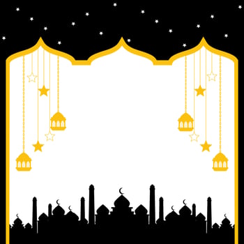 Eid greeting card, ramadan graphic design vector illustration background Modern Flat Elegant Islamic, perfect for any post template or banner need and other Graphic Related Assets