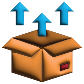 3D illustration open box in logistic png