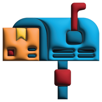 3D illustration post box in logistic png