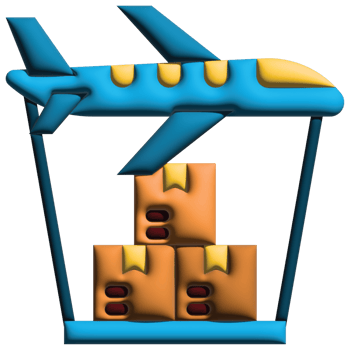 3D illustration airpalne in logistic png