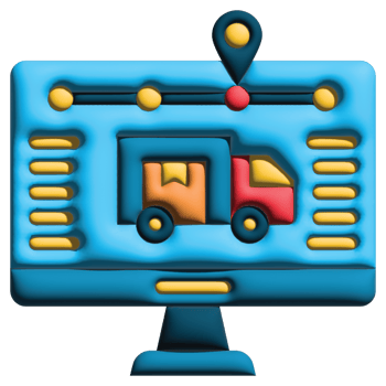 3D illustration tracking in logistic png