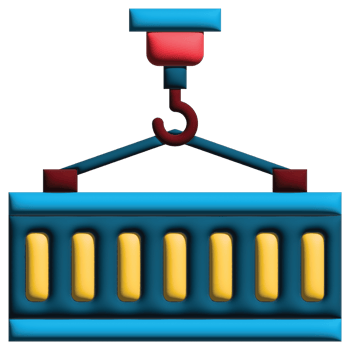 3D illustration container in logistic png