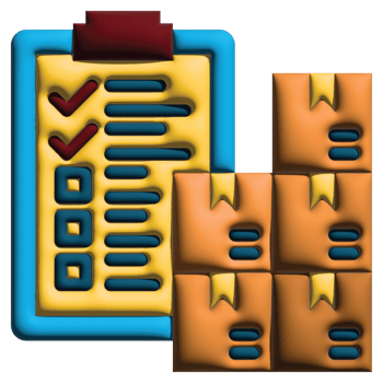 3D illustration list in logistic png