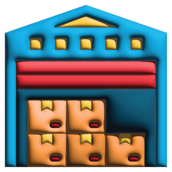3D illustration warehouse in logistic png
