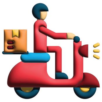3D illustration delivery bike in logistic png