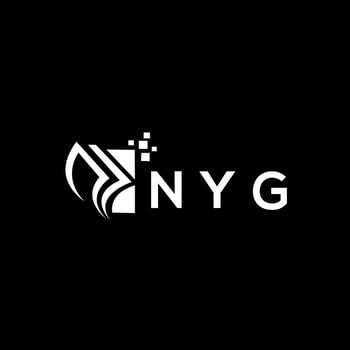 NYG credit repair accounting logo design on BLACK background. NYG creative initials Growth graph letter logo concept. NYG business finance logo design. vector