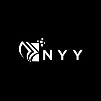 NYY credit repair accounting logo design on BLACK background. NYY creative initials Growth graph letter logo concept. NYY business finance logo design. vector