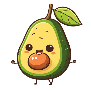cute happy avocado character . AI Generated png