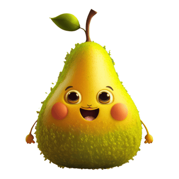 cute happy pear character . AI Generated png
