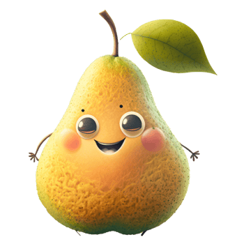 cute happy pear character . AI Generated png