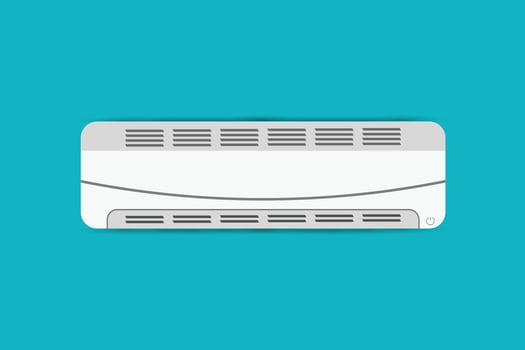 Air conditioner vector illustration with blue background