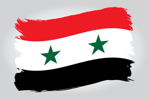 Syria flag paint brush strokes isolated on white background. Vector illustration