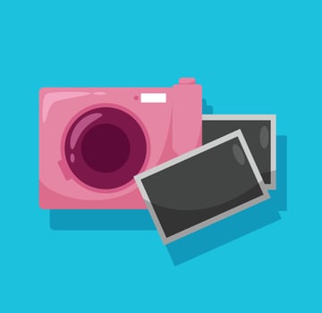 photo camera isolated vector illustration