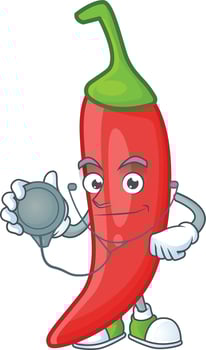 Red chili cartoon character vector