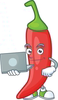 Red chili cartoon character vector