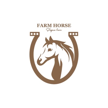 Horse silhouette for vintage retro western country farm farm logo design vector