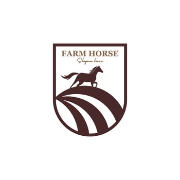 Horse silhouette for vintage retro western country farm farm logo design vector