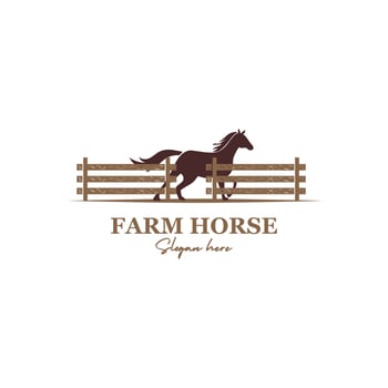 Horse silhouette for vintage retro western country farm farm logo design vector