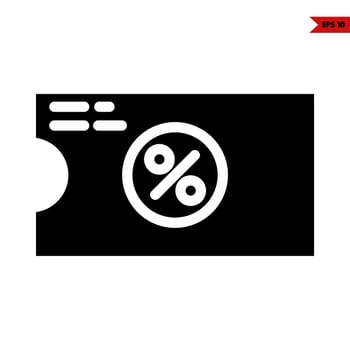 sale in ticket glyph icon vector