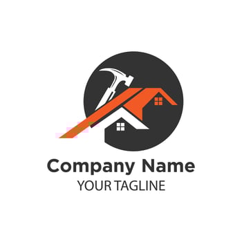 Home improvement logo. Tools icon. Roof repair logo. Home repair sign. Home repair icon. vector