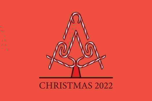 Christmas Candy Sticks Tree vector illustration. Christmas holiday objects icon concept. Happy Christmas 2022 logo design. Christmas celebration background vector design.