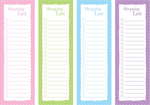 Grocery shopping list vector