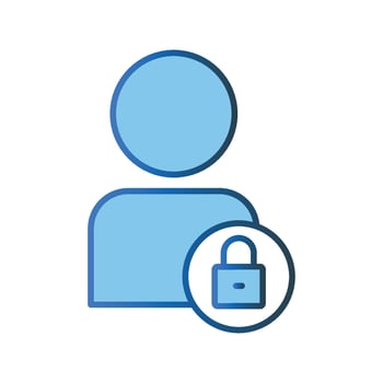Account security icon illustration. People icon with padlock. icon related to security. Lineal color icon style. Simple vector design editable
