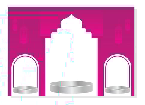podium template with Islamic nuances, design for product display, presentation, stage for Islamic holidays. simple design illustration vector