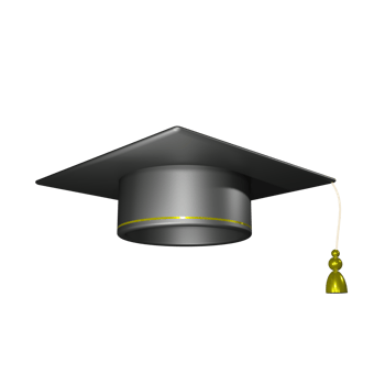 Bachelor hat isolated on transparent background 3d illustration PNG File
