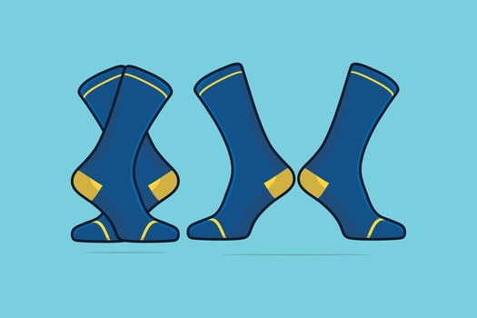 Men and Women Socks Pair in different Style vector illustration. Fashion object design concept. Socks for foot cover vector design. Winter clothing, Sport season, Winter season, Fashion design.