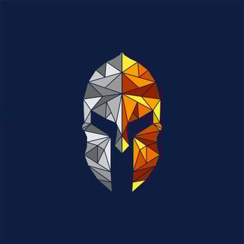 geometric spartan helmet colorful design vector