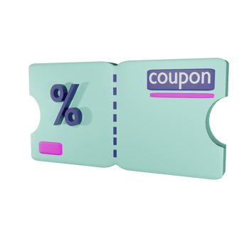 Coupon isolated on transparent background 3d illustration PNG File