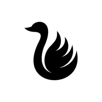 swan silhouette illustration creative logo vector